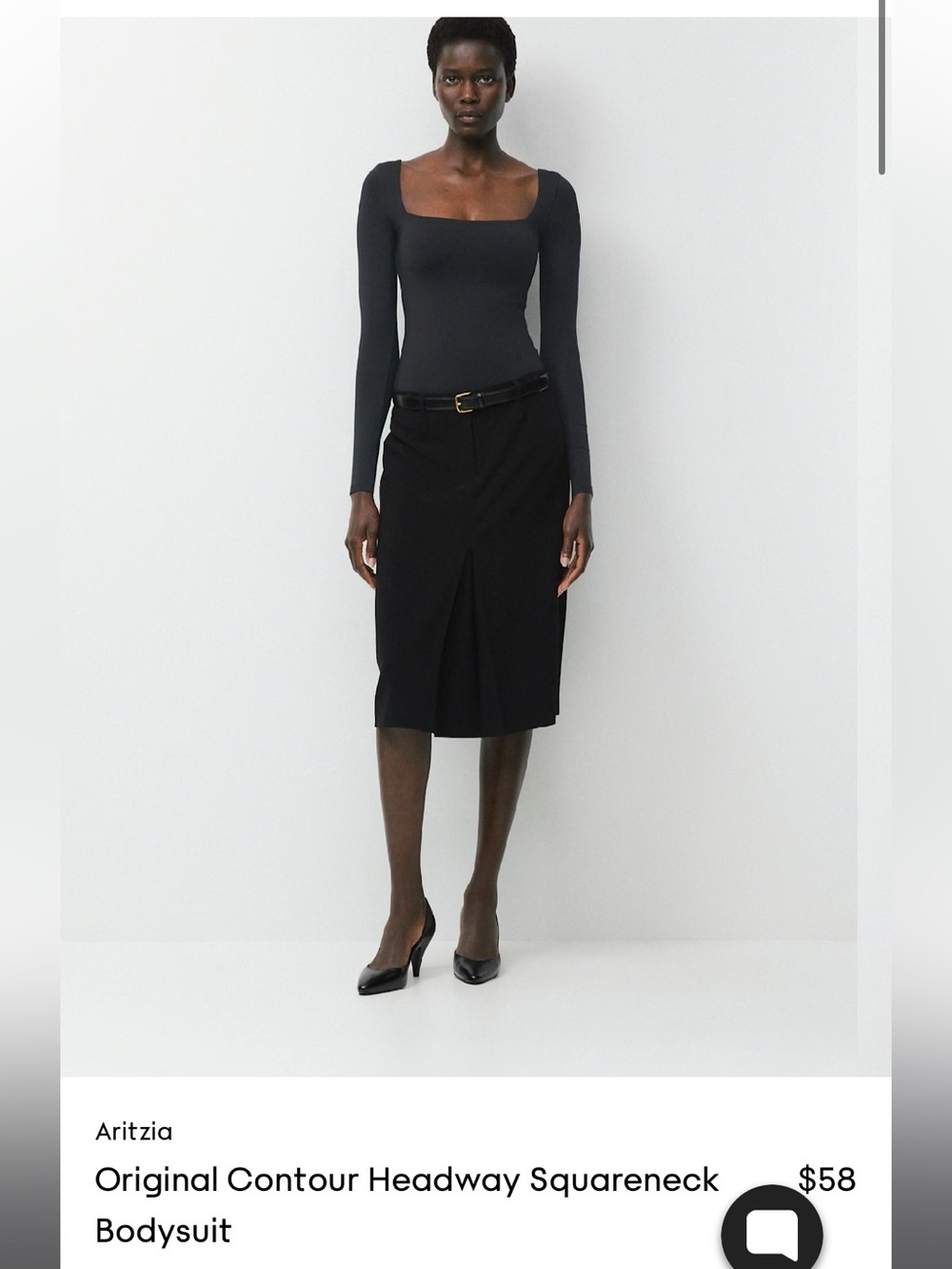 Aritzia Contour Black Longsleeve Bodysuit